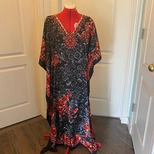 Black and red patterned Maxi dress.